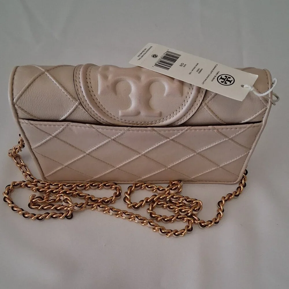 Tory Burch Fleming Soft Chain Wallet – Cream – Style 138853-122 – NWT